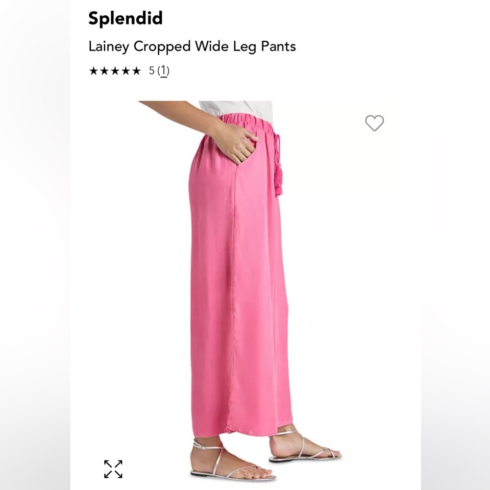Splendid - Lainey Cropped Wide Leg Pant - Pink - Small